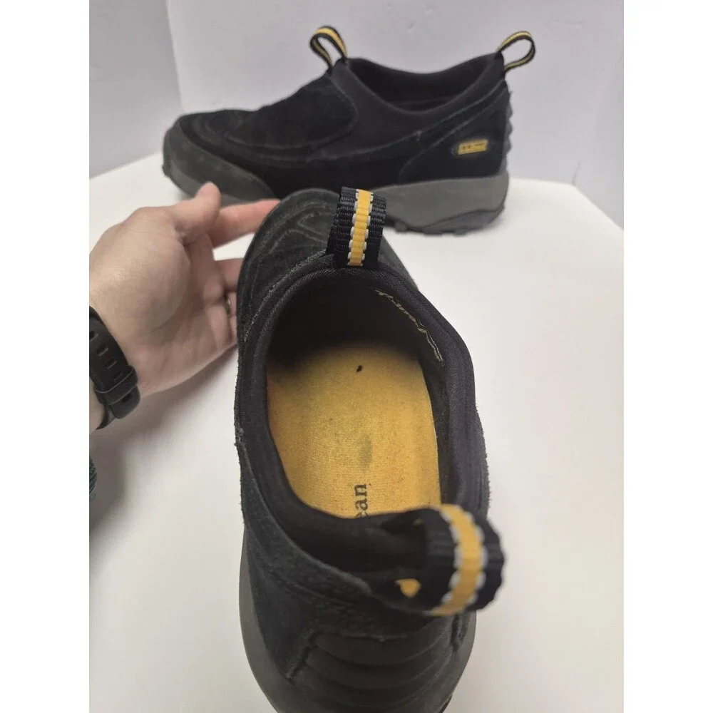 LL Bean Womens Thinsulate Black Suede Slip-On Comfort Shoes Size 7